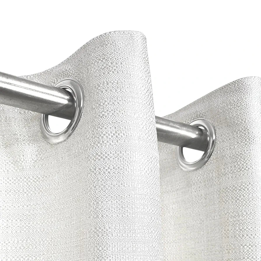 Divine Casa Textured Window Curtain 5 Feet | Bright White | Polyester Panel with Subtle Weave & Metal Eyelets for Home Decor | 1 Piece